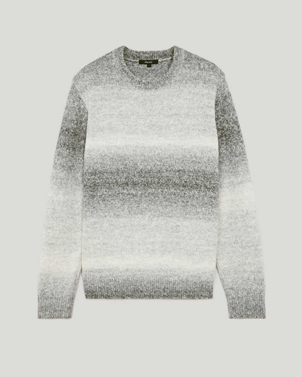 Space-Dyed Crew Neck Knit, Grey, hi-res